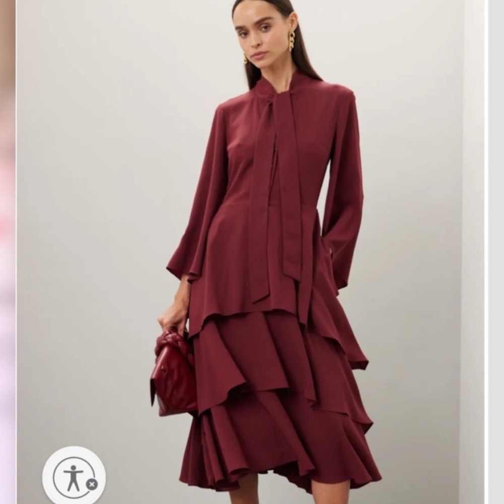Osman Yousefzada x RTR Ruffle Button Down Dress, Size: 8